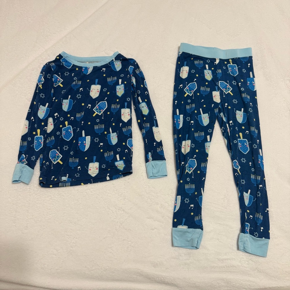 little sleepies Hanukkah dancing dreidels two piece bamboo pajamas 3T